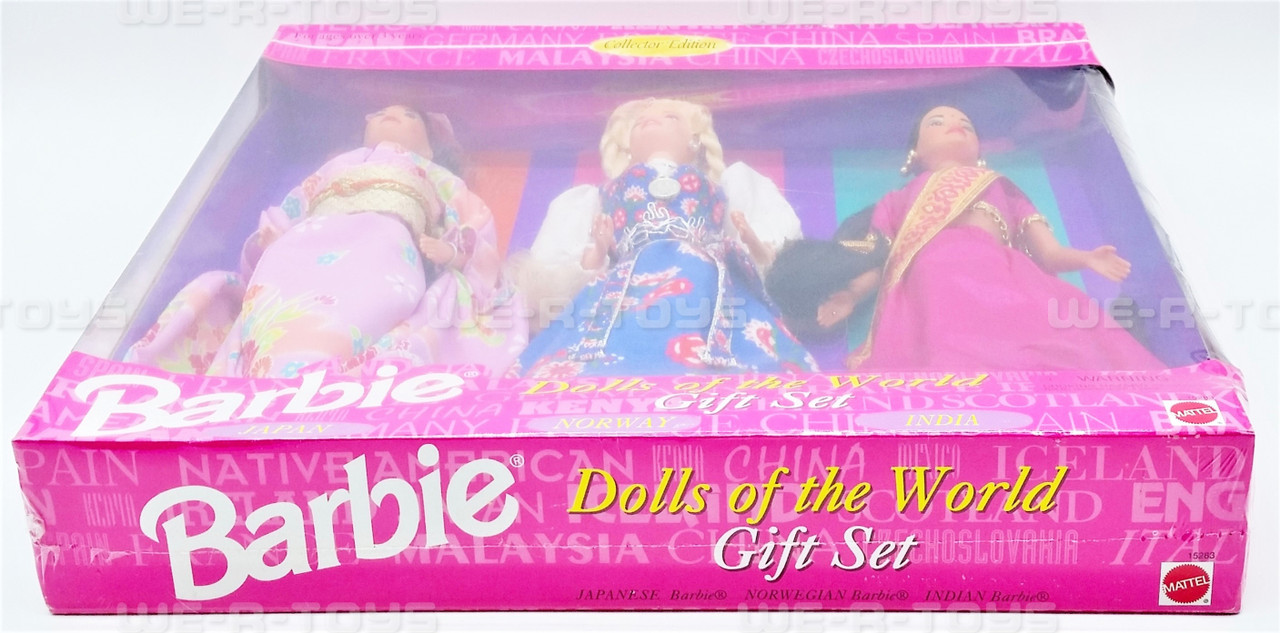 Barbie Dolls of the World Norwegian Japanese & Indian 3 Doll Gift Set NRFB