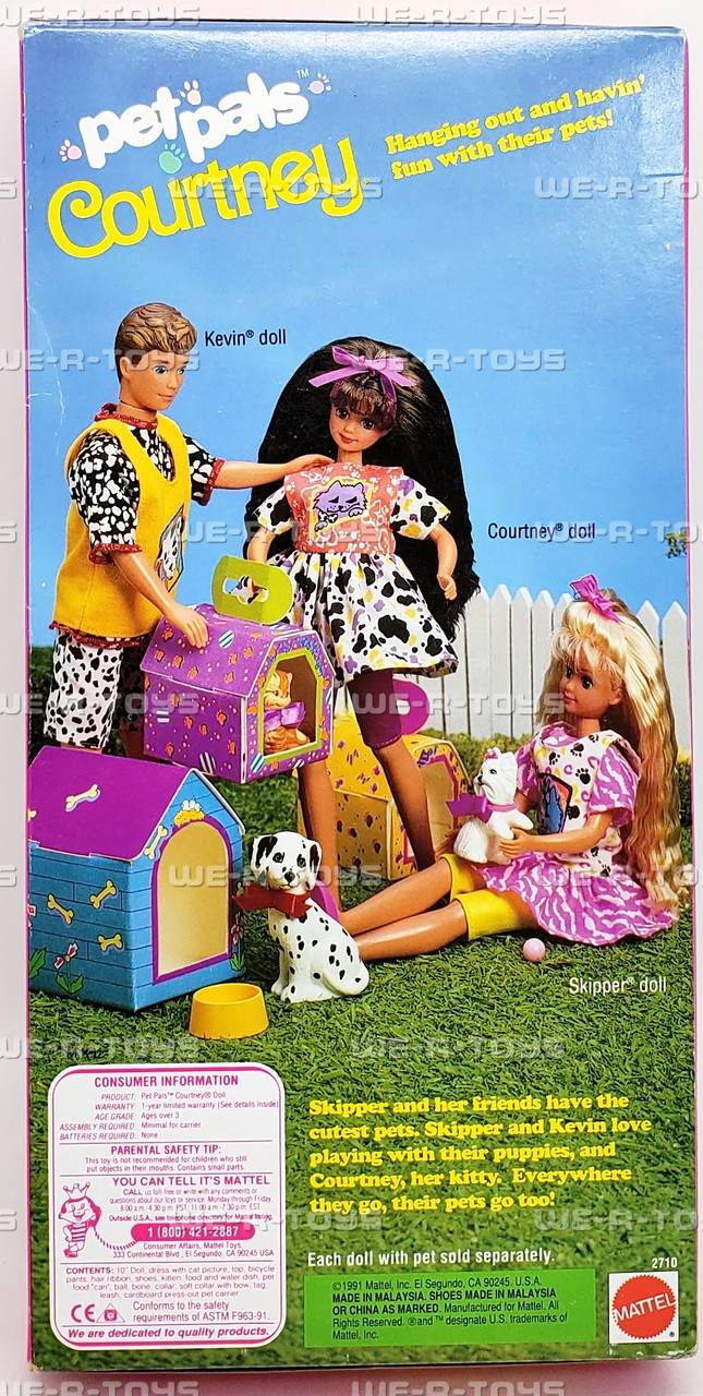 Barbie Pet Pals Courtney Doll With Kitty Mattel 1991 No 2710 NRFB