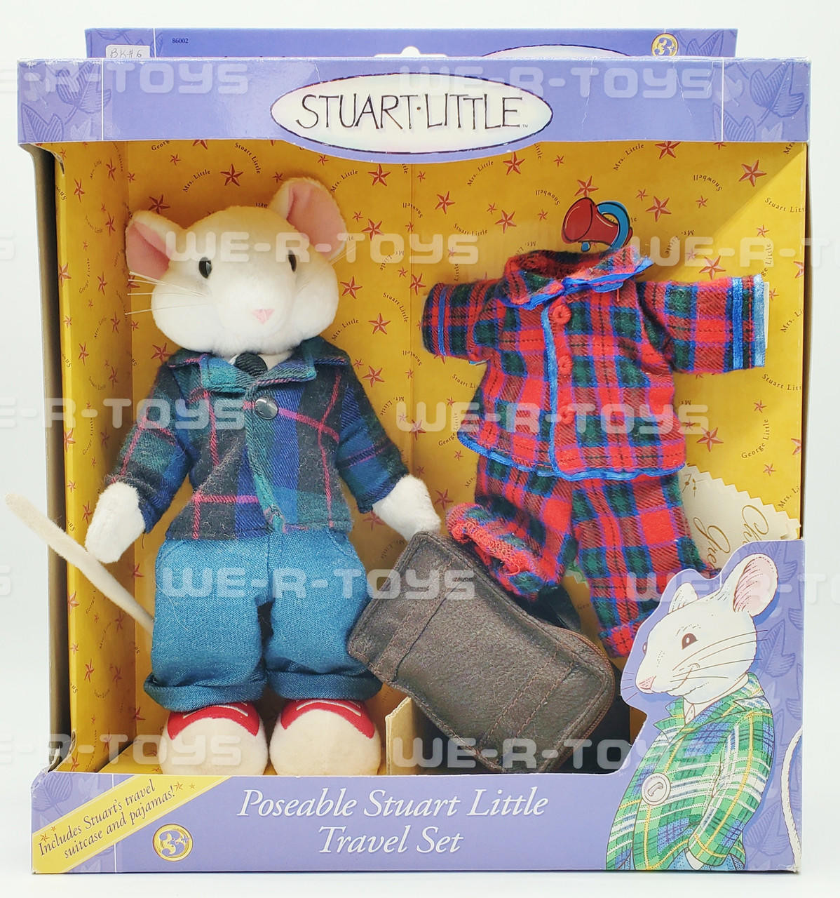 Stuart Little Poseable Stuart Little Travel Set w/ Suitcase & Pajamas NRFB