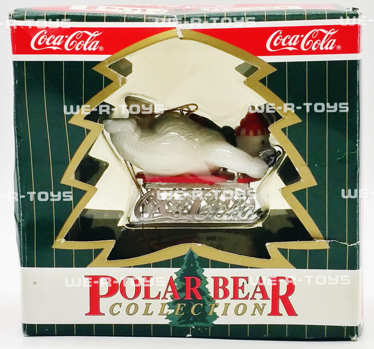CocaCola Polar Bear Collection Sledding Polar Bear Ornament Coke 1996