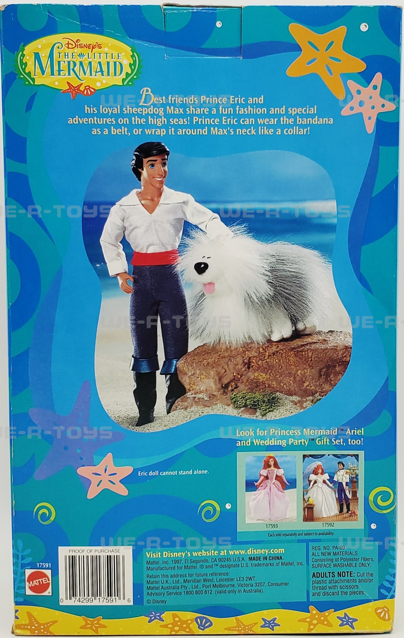 Disney's The Little Mermaid Prince Eric & Max Gift Set 1997 Mattel