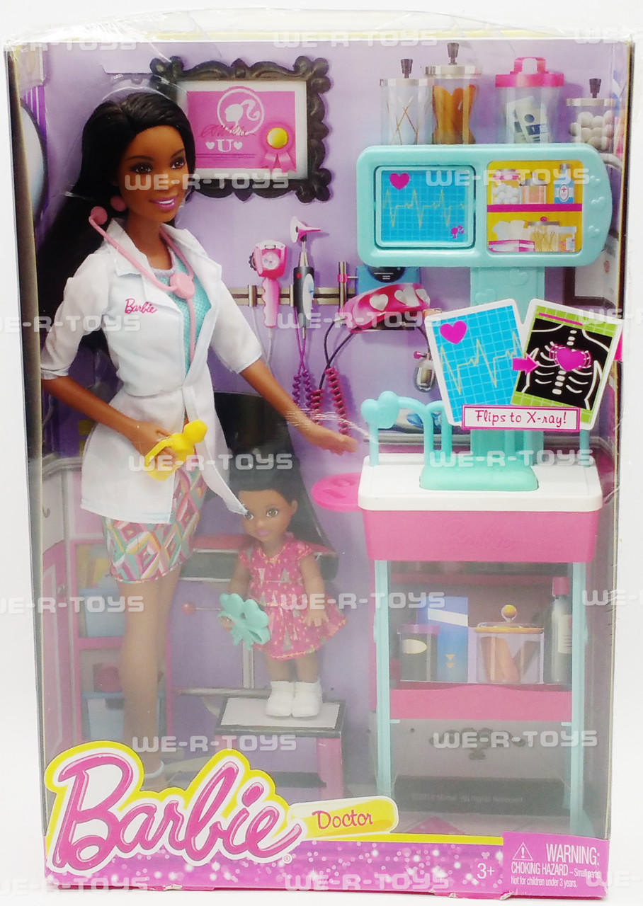 Barbie Doctor With Patient Doll African American Mattel 2014 No CFX36 NRFB