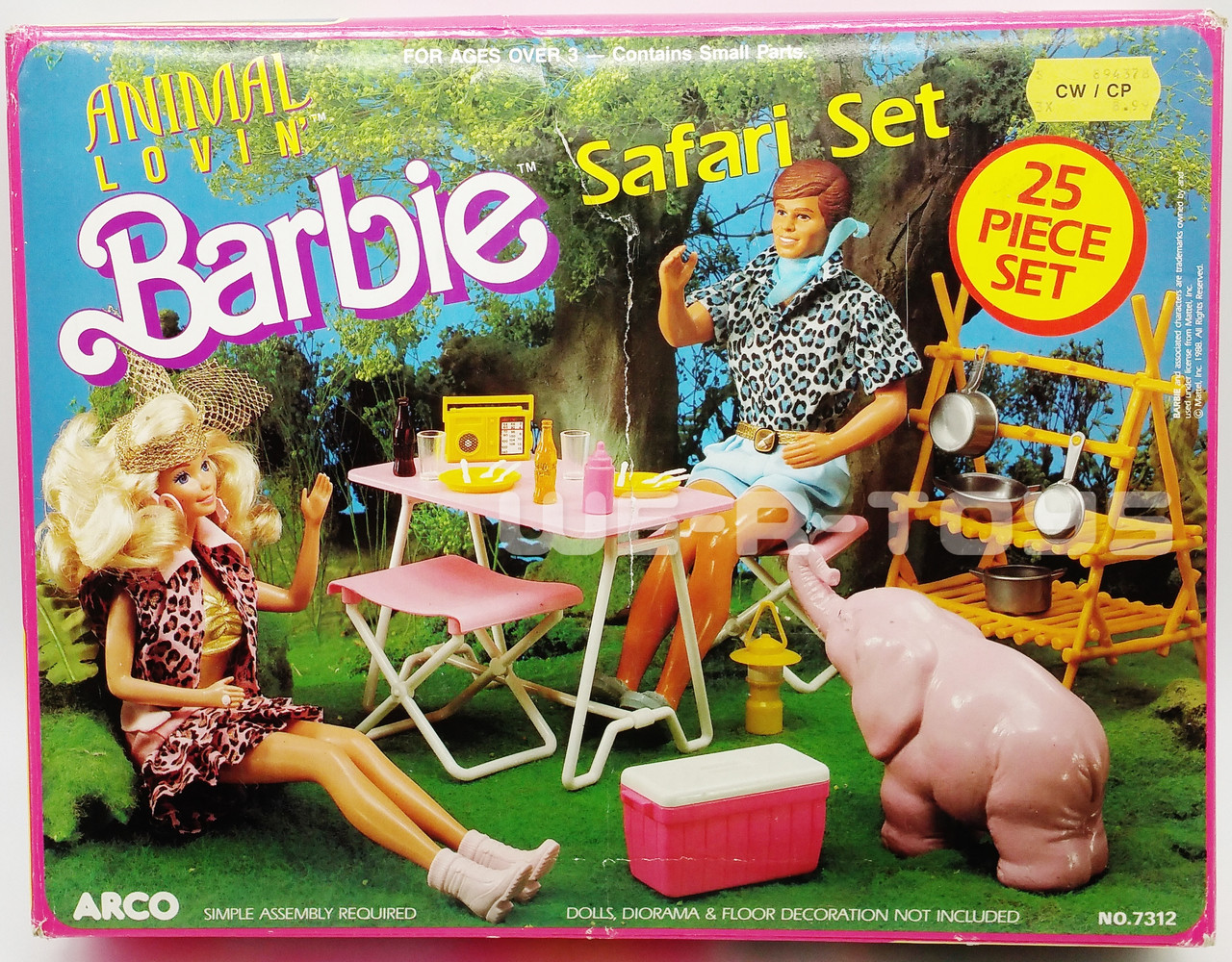 Barbie ANIMAL LOVIN SAFARI Playset With Elephant Mattel 1988 #7312 USED