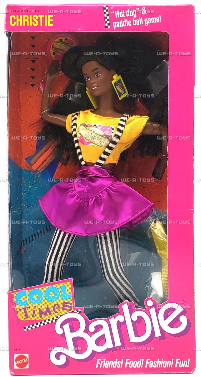 Barbie Cool Times Christie Doll Hot Dog & Paddle Ball Game 1988