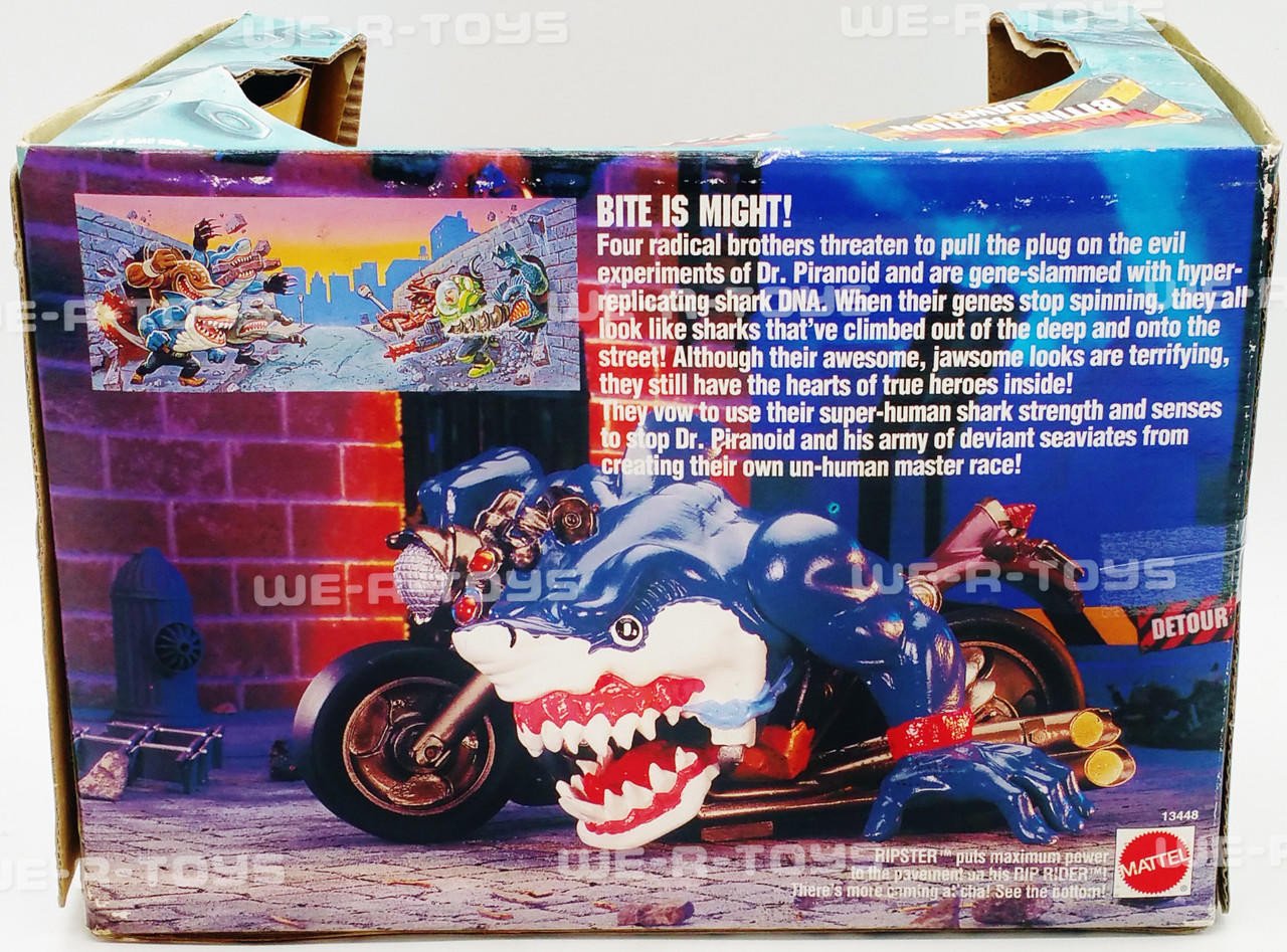 Street Sharks Rip Rider Motorcycle Biting-Action Jaw Mattel