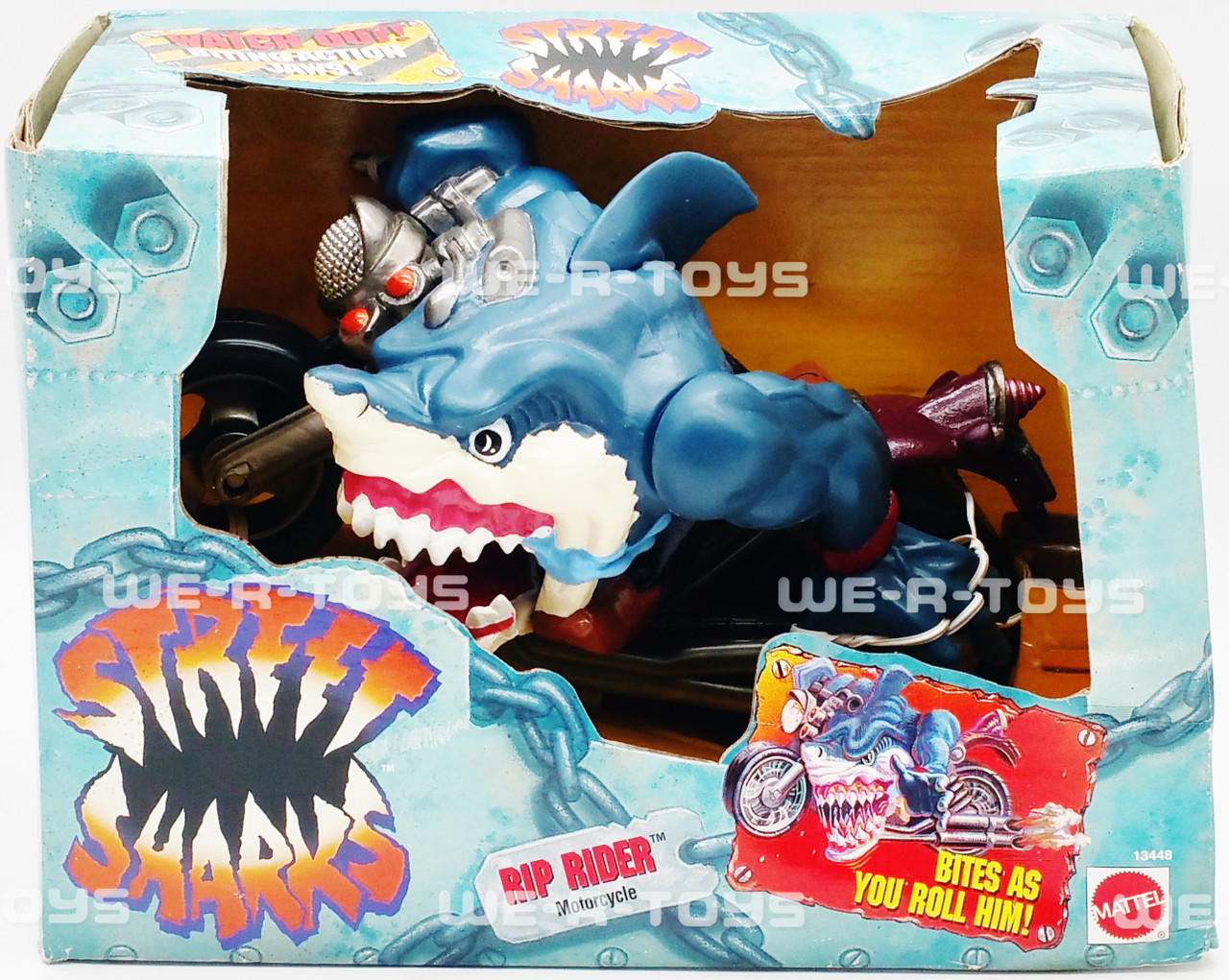Street Sharks Rip Rider Motorcycle Biting-Action Jaw Mattel