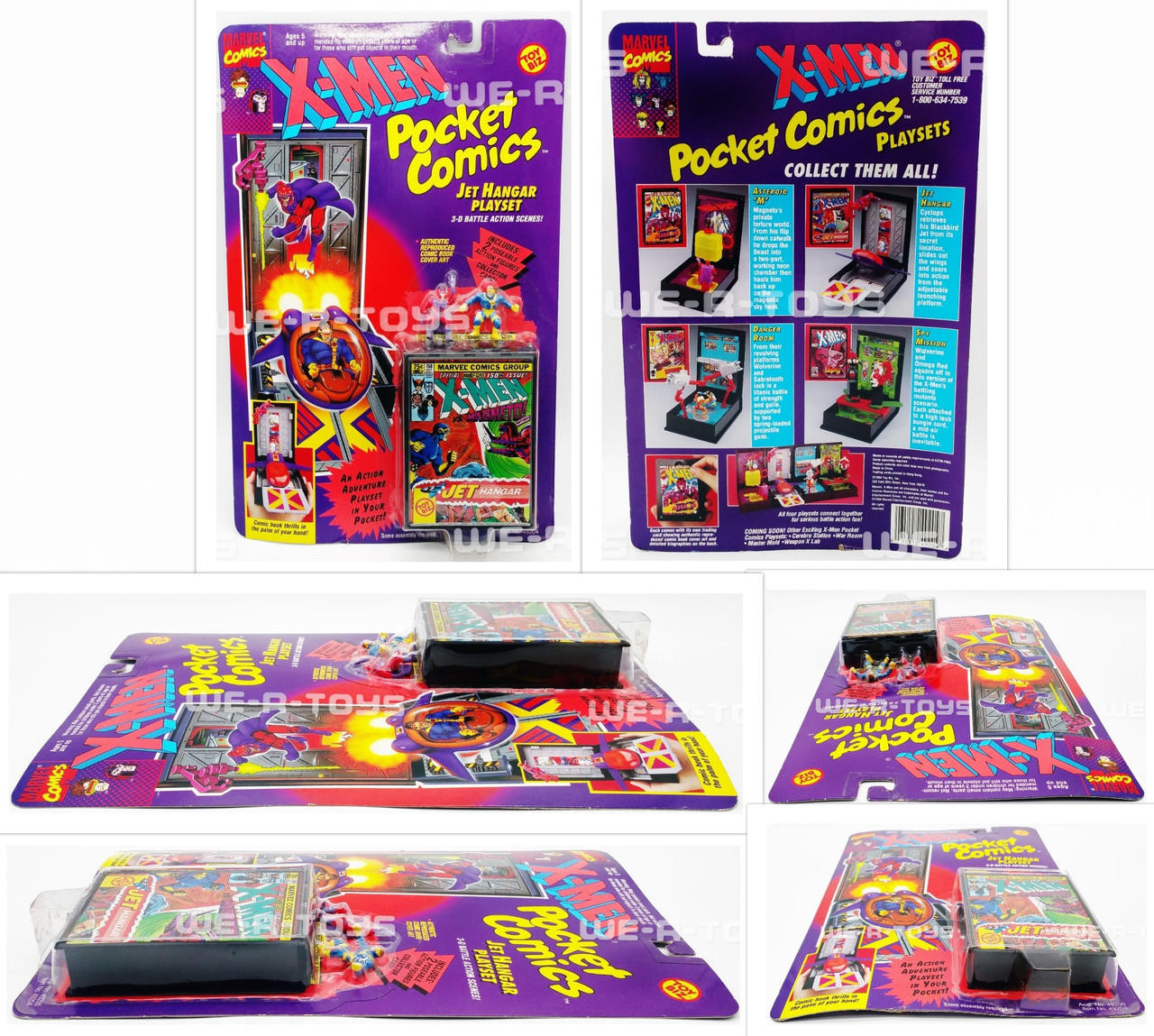 Marvel's X-Men Lot of 7 Pocket Comics Playsets Wolverine Toy Biz