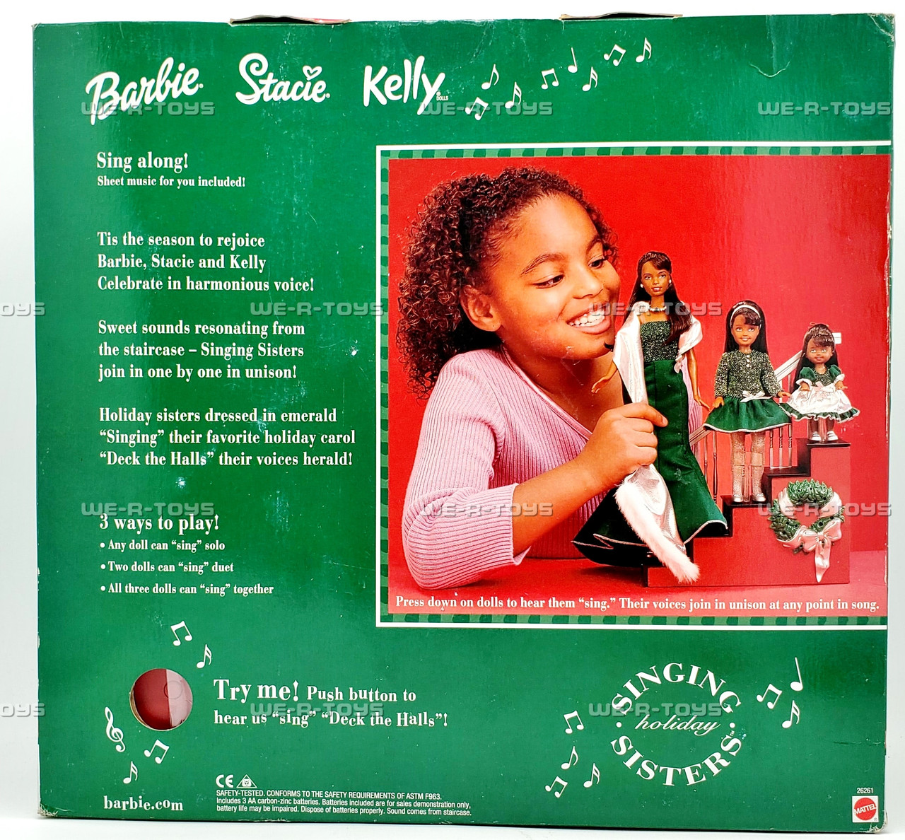 Barbie Singing Holiday Sisters Barbie Stacie & Kelly Dolls 2000