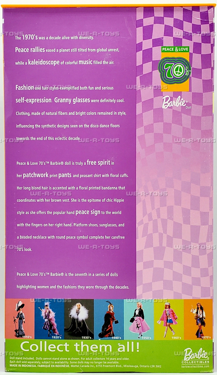 Barbieドール　PEACE＆LOVE　70th Barbie Peace & Love 70s : r/Barbie