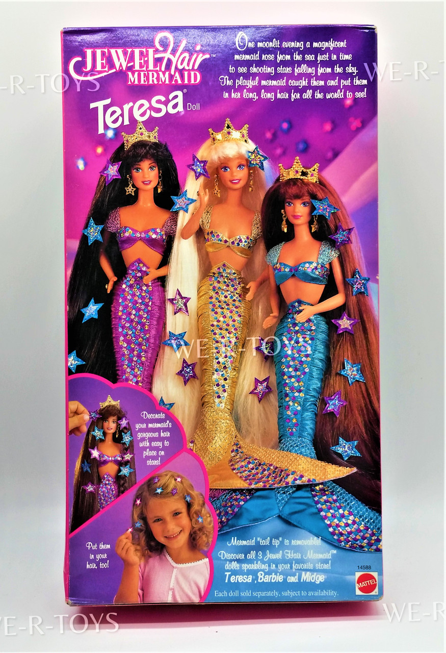 Barbie 1995 Jewel Hair Mermaid Teresa Doll in Pink with The Longest Hair  Ever