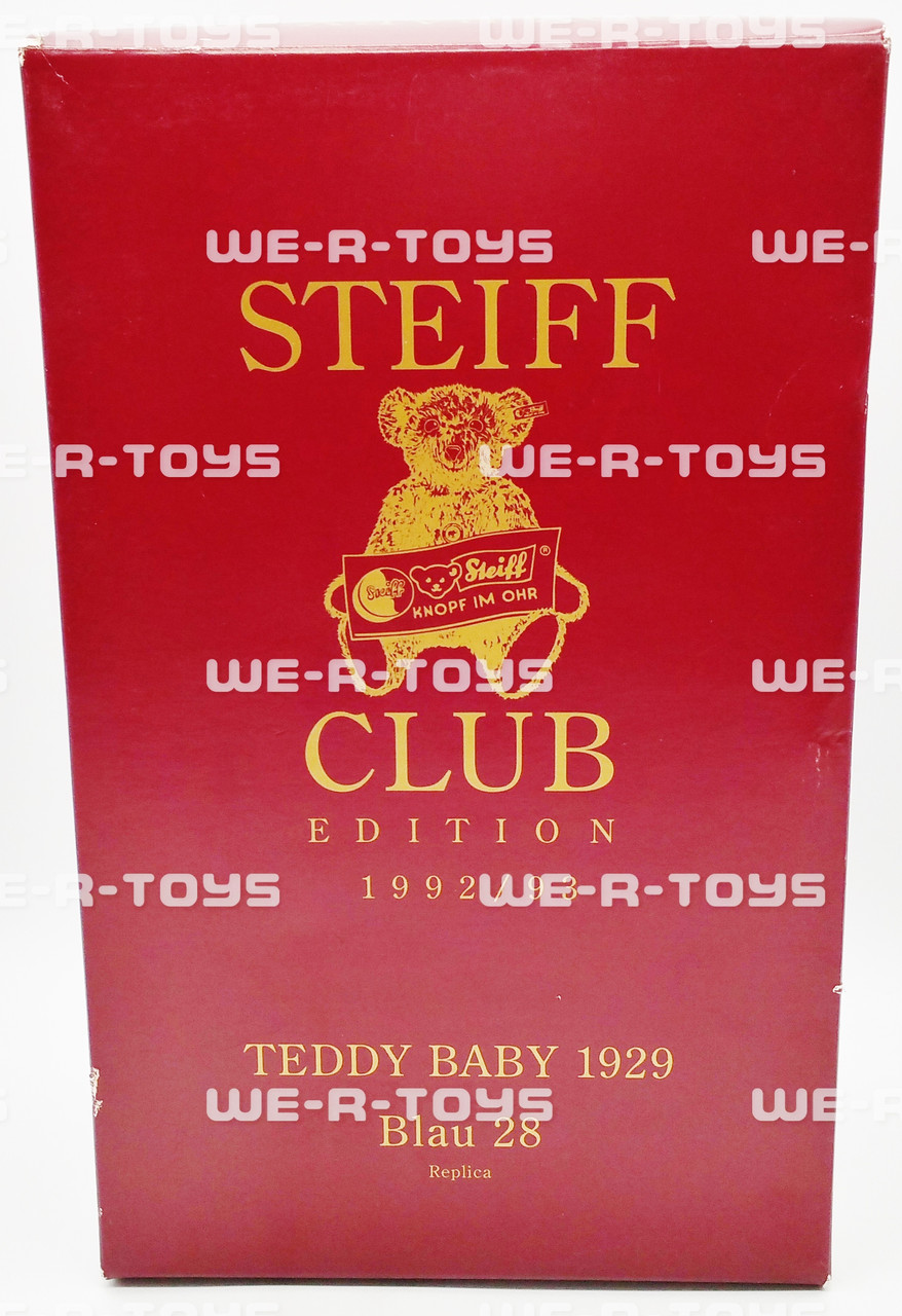Steiff Club 1992/93 Edition Replica Teddy Baby 1929 Blue 28 Bear