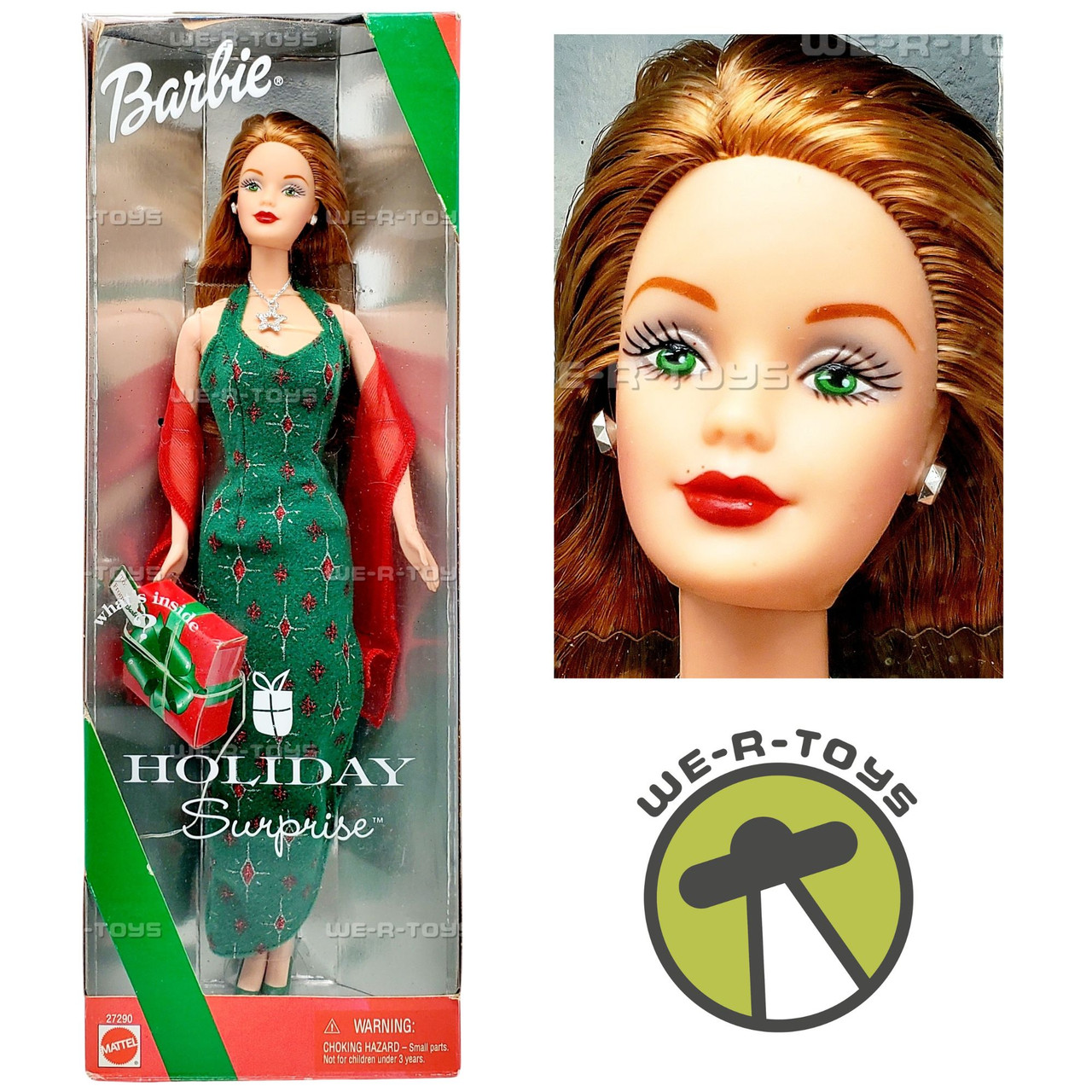 2000 Poupée Barbie Mattel Holiday Surprise, Noël 27290, neuve