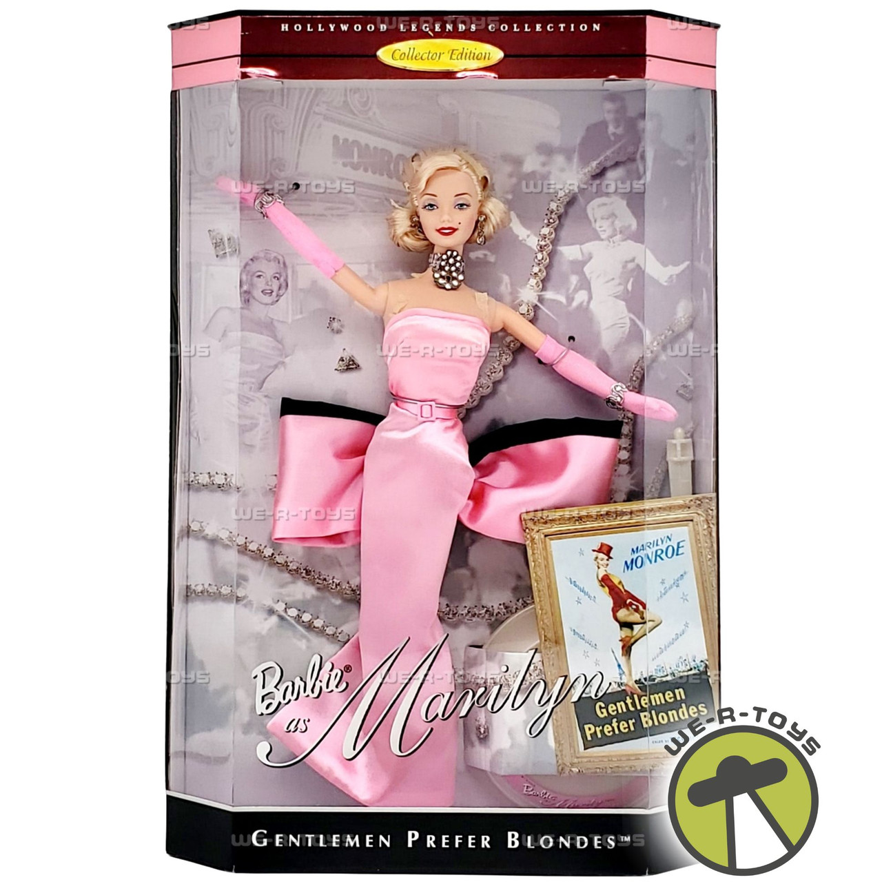 Barbie Doll as Marilyn Monroe Pink Dress Gentlemen Prefer Blondes