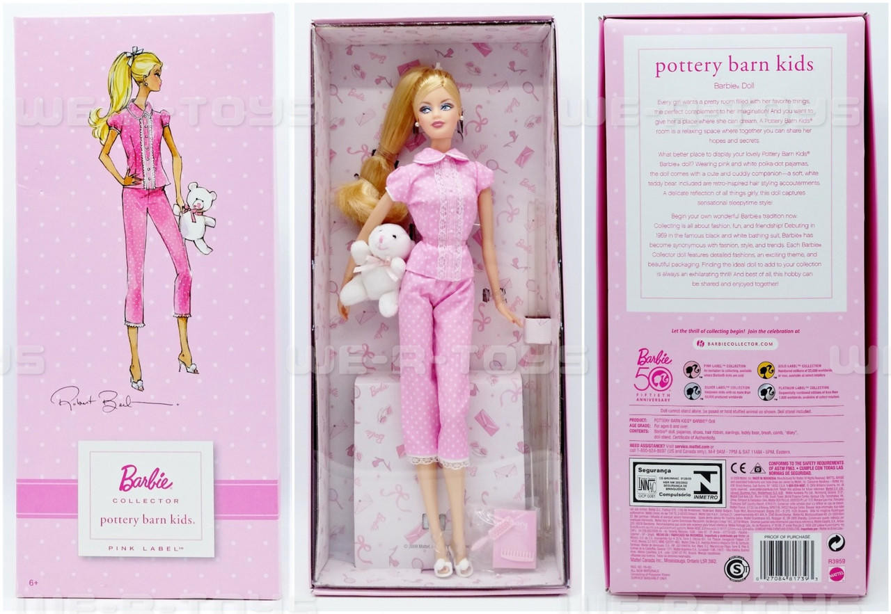 Pottery Barn Kids Barbie Doll 2009 Mattel Pink Label R3959 NRFB