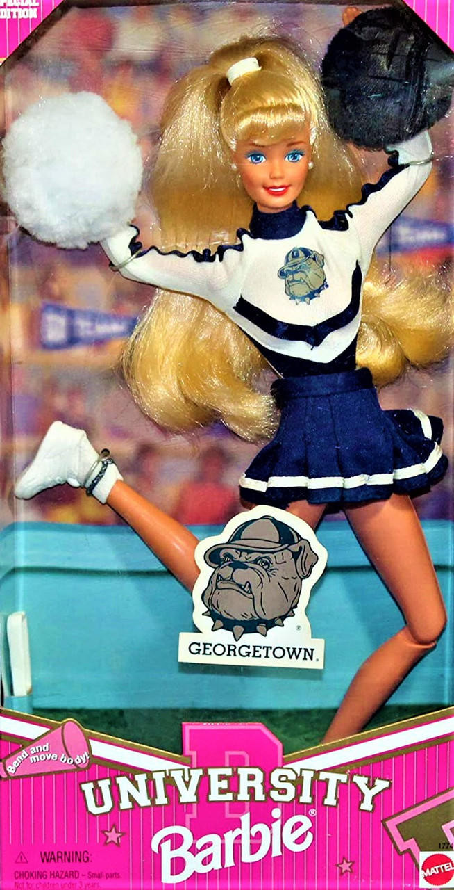 University Barbie Georgetown University Cheerleader Doll 1996 Mattel 17749