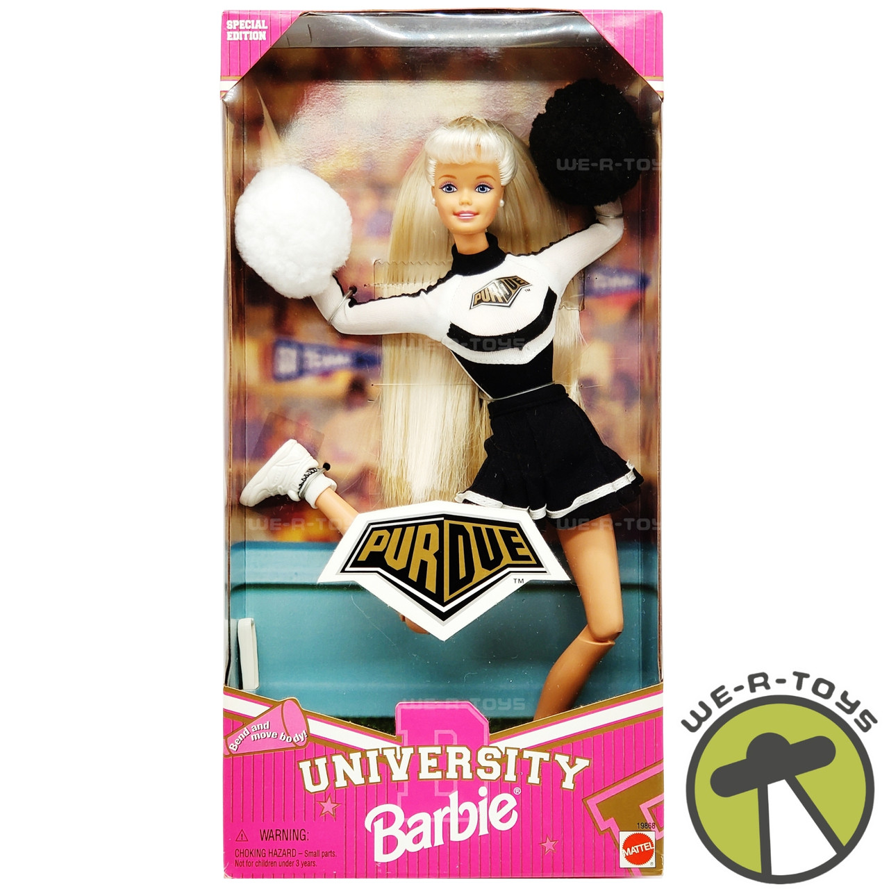 Purdue University Cheerleader Barbie Doll 1996 Mattel No. 19868