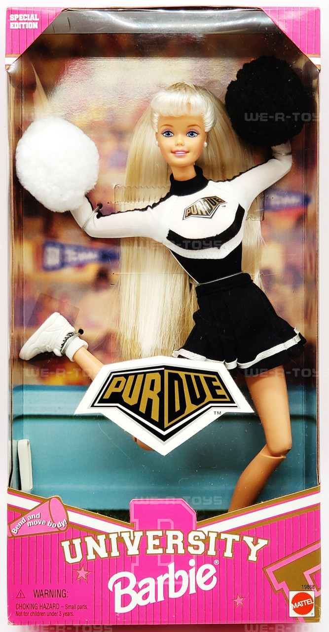 Purdue University Cheerleader Barbie Doll 1996 Mattel No. 19868