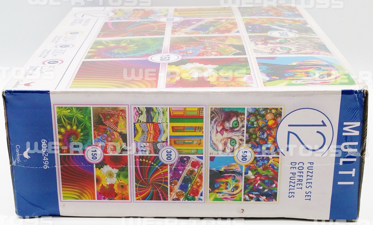 12 Jigsaw Puzzles Box Set 500pc 300pc 150pc Colorful Cardinal