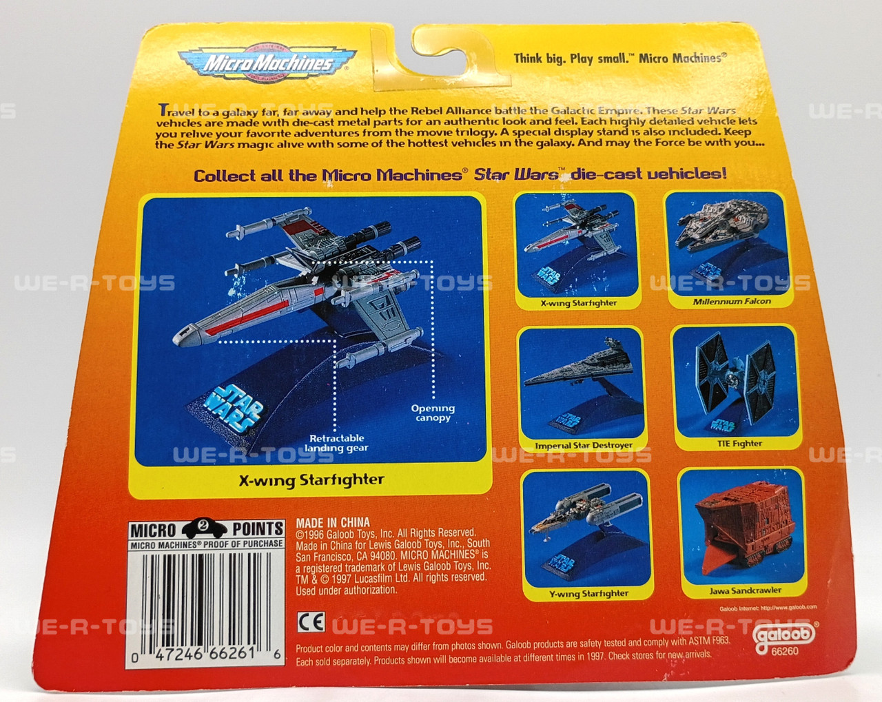 Star Wars Micro Machines X-Wing Starfighter Vehicle 1996 Galoob No