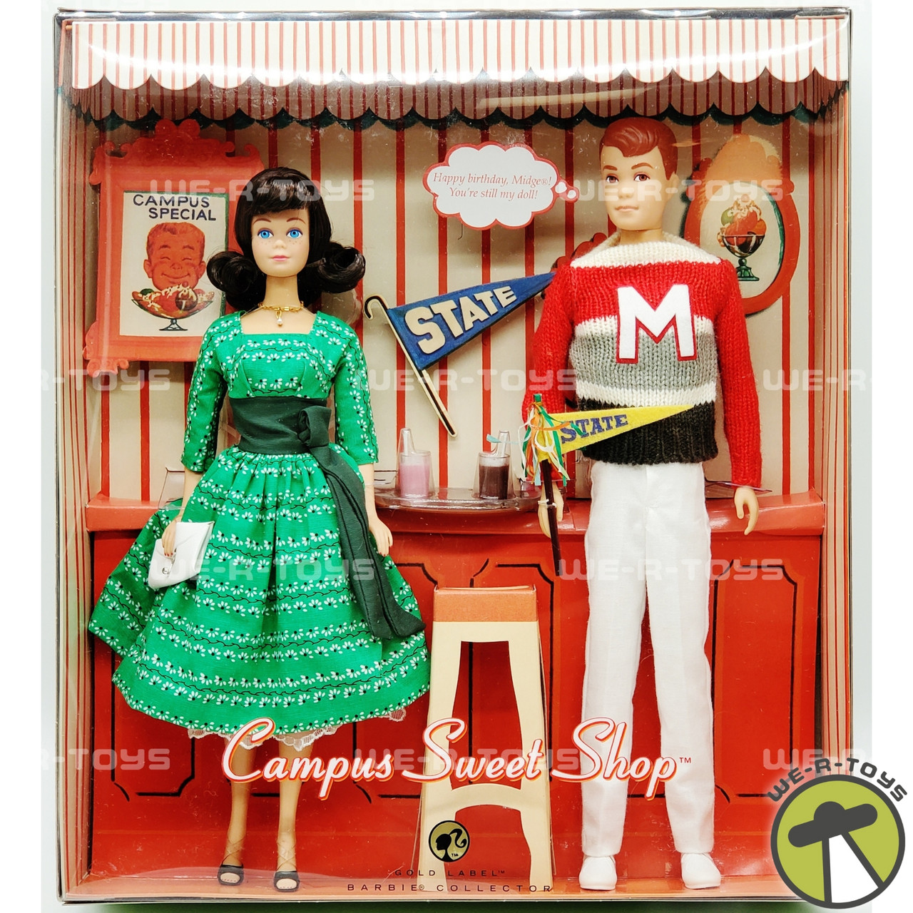 Barbie Campus Sweet Shop Midge and Allan Doll Giftset Gold Label