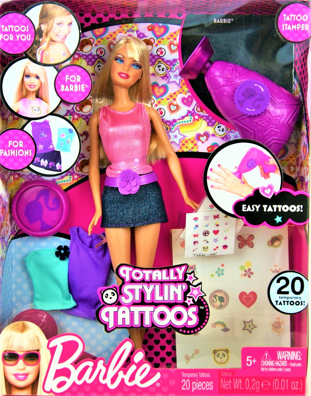 Totally Stylin' Tattoos Barbie Doll 2008 Mattel N4758