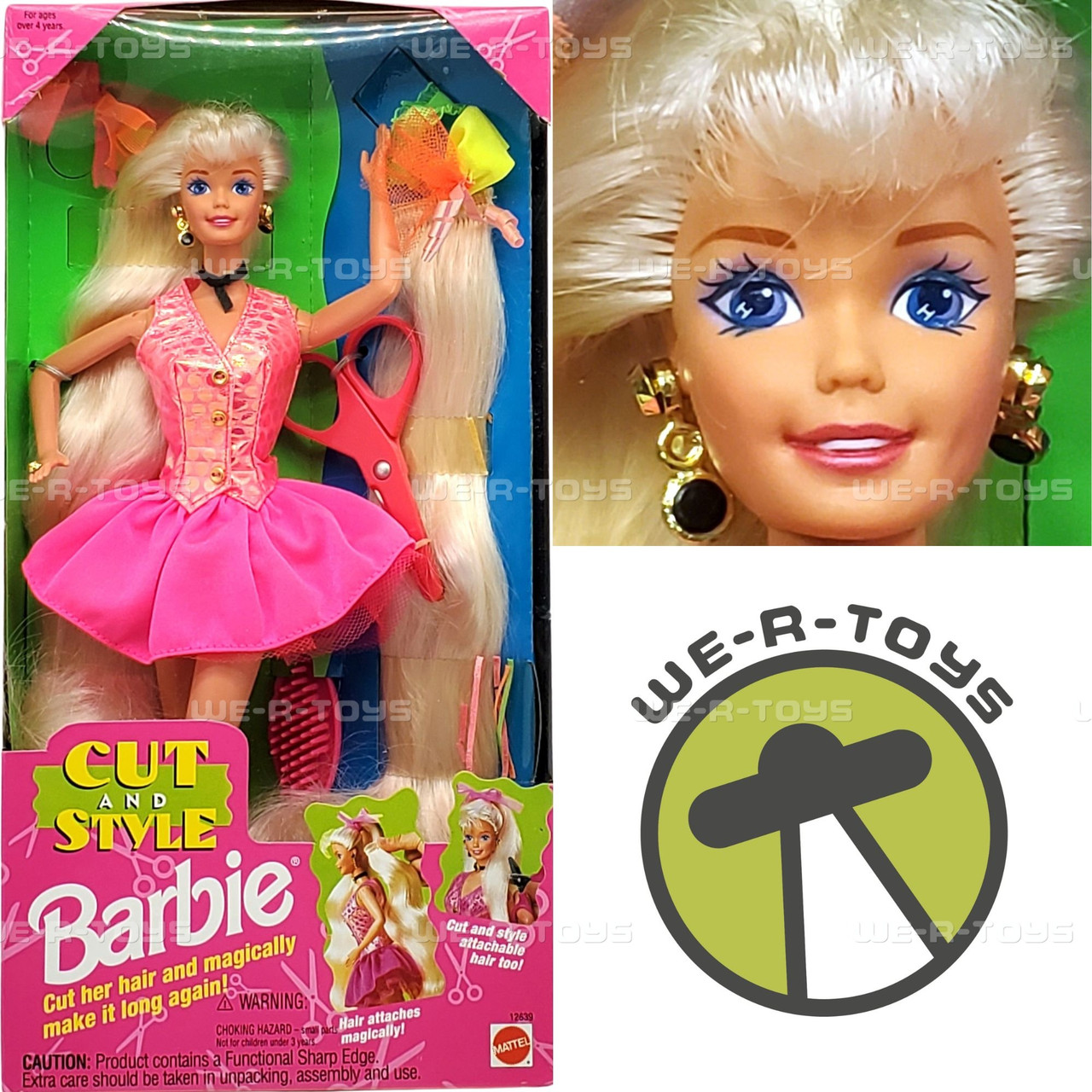 Cut and Style Barbie Doll With Attachable Hair 1994 #12639