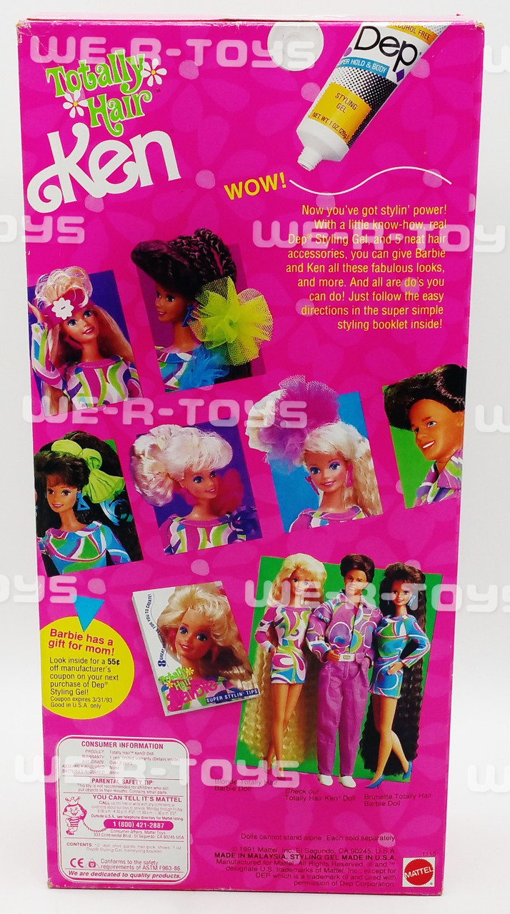 Barbie Totally Hair Ken Doll Mattel 1991 No. 1115 NRFB - We-R-Toys