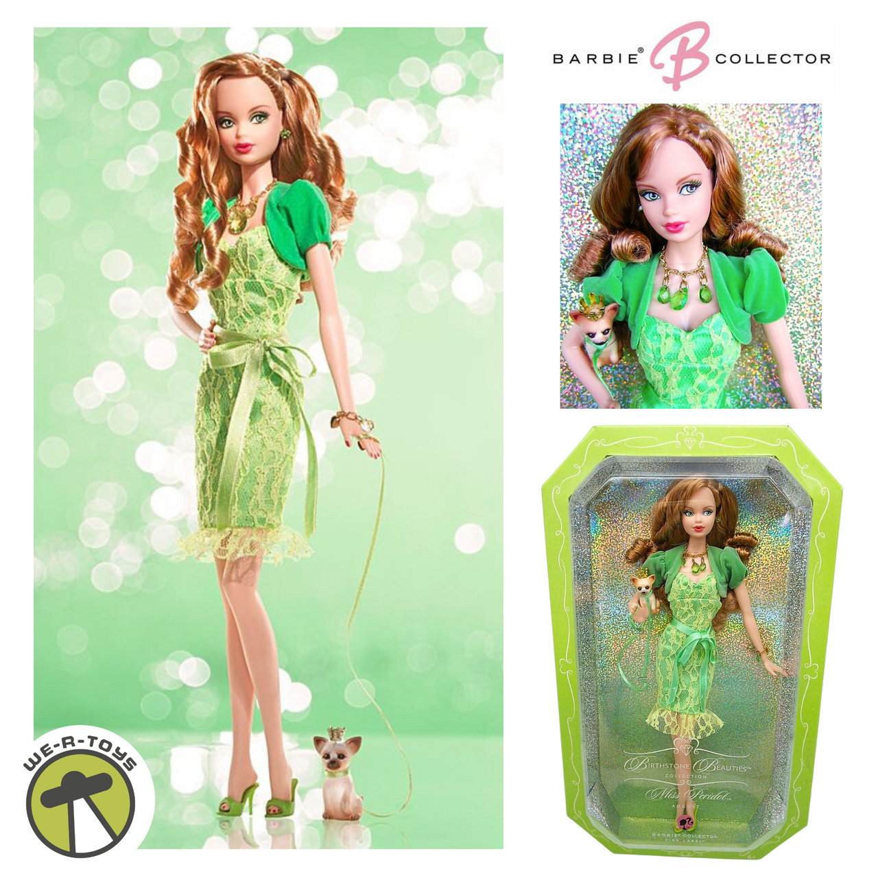Miss Peridot Barbie Doll August Birthstone Beauties Collection Pink Label  K8697