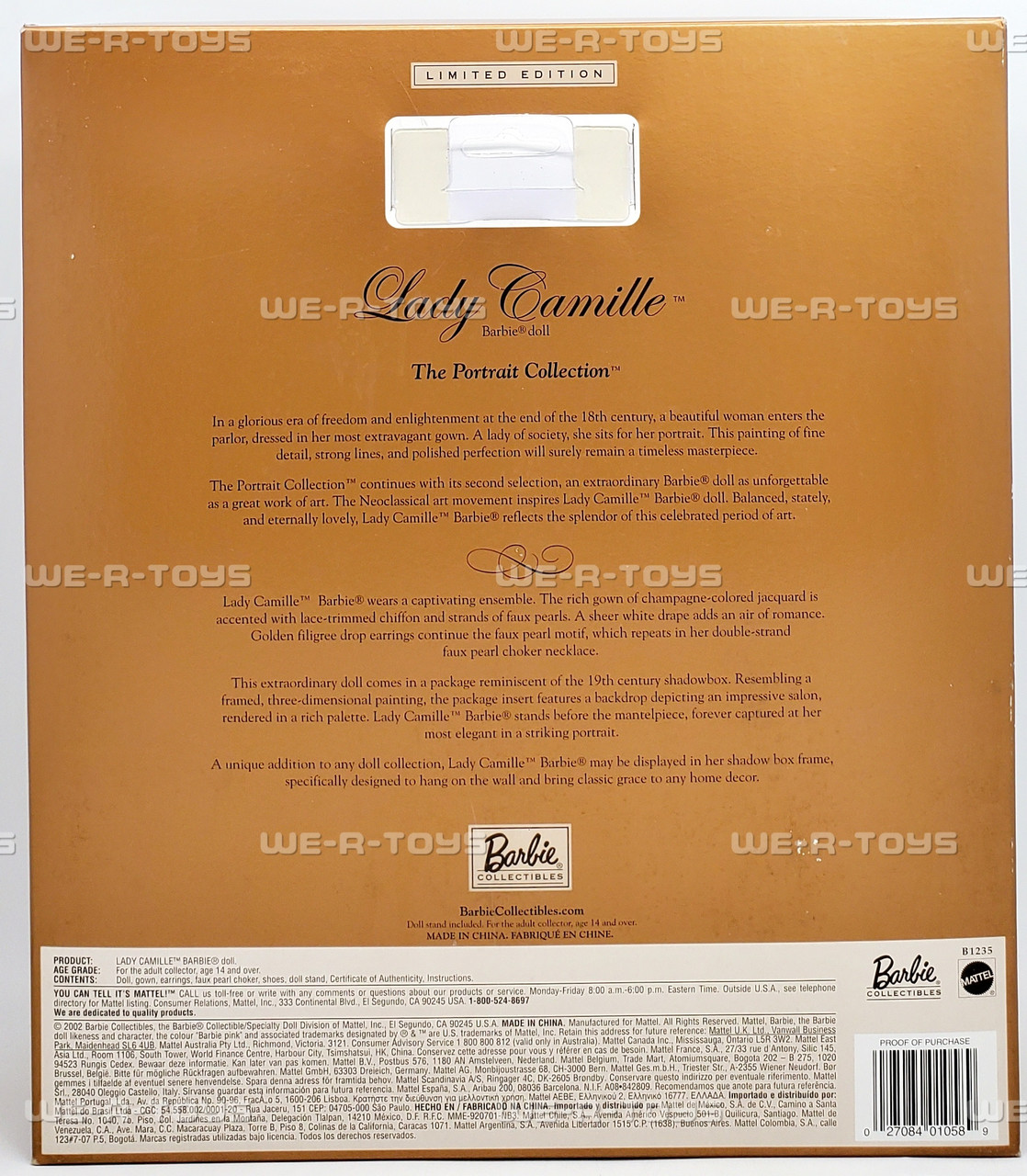 Lady Camille Barbie Doll Mattel 2002 No. B1235 NRFB - We-R-Toys
