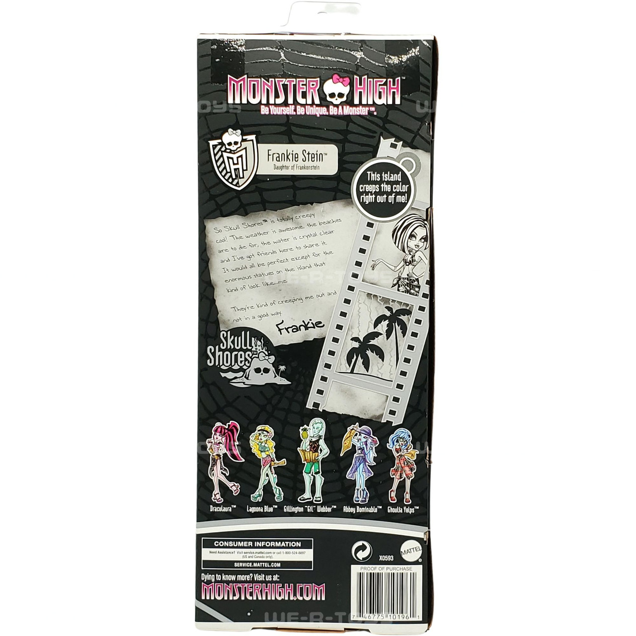 Monster High Skull Shores Black and White Frankie Stein Doll 2011