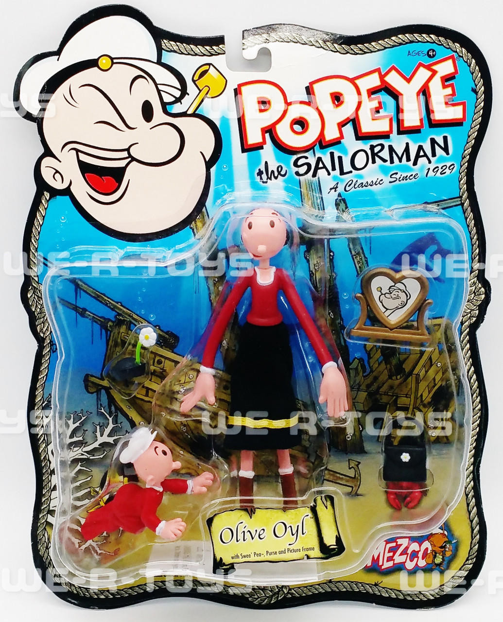 Popeye The Sailor Man Olive Oyl With Swee' Pea Action Figure Mezco 