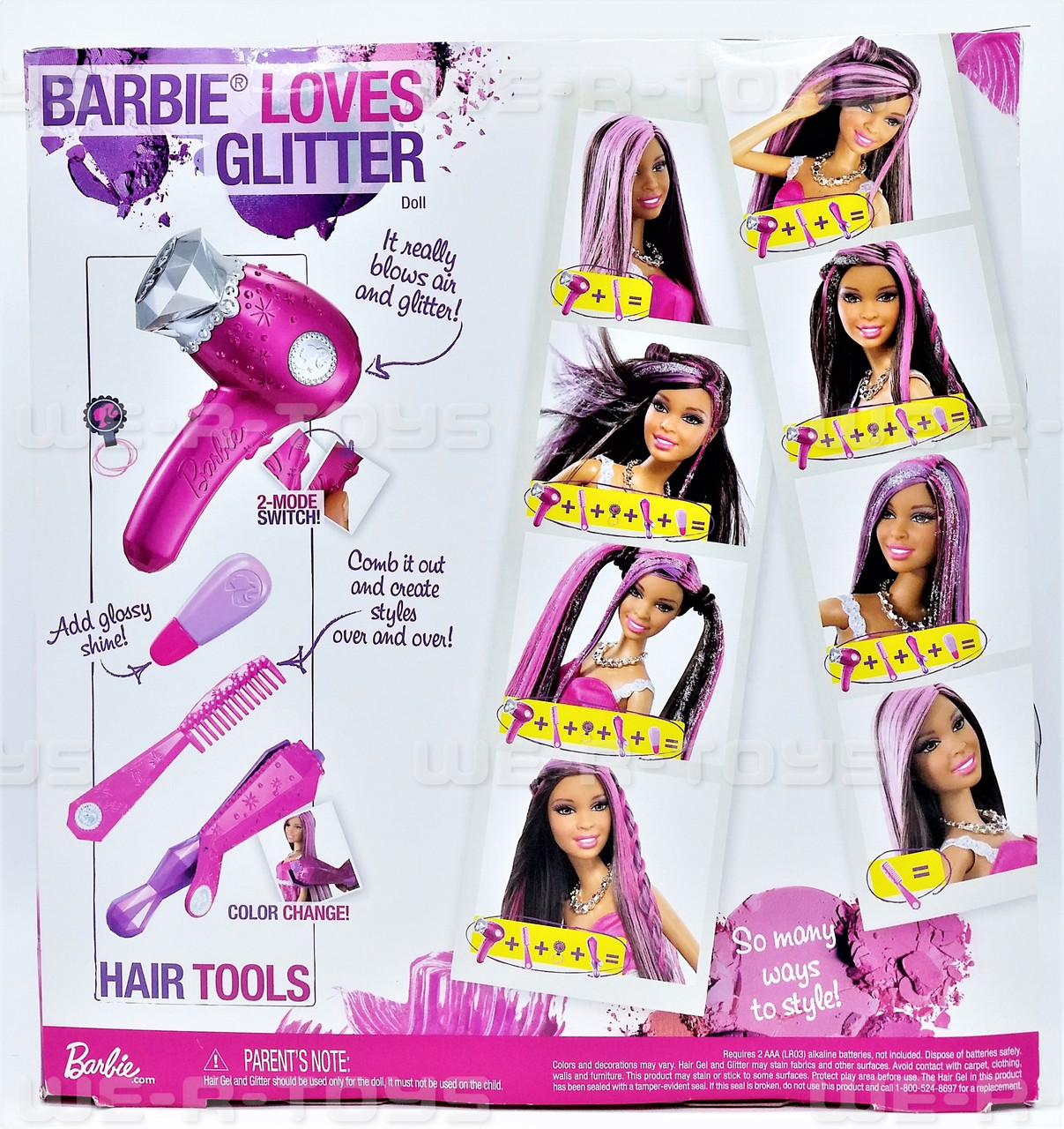 Barbie Loves Glitter Hair Blow Dryer African American 2009 Mattel
