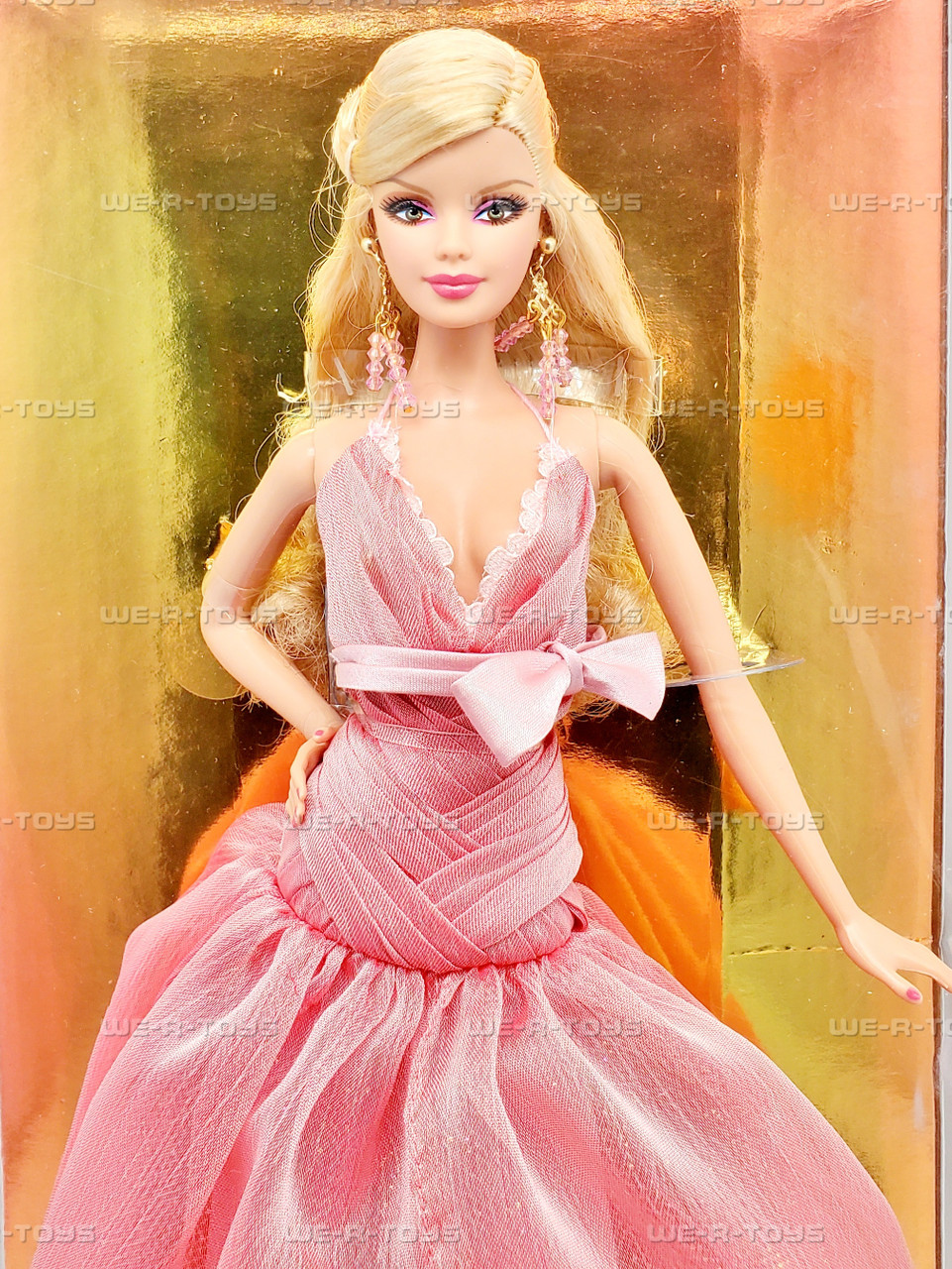 barbie wearing pink dress Barbie Fashion Doll with Straight Blonde Hair