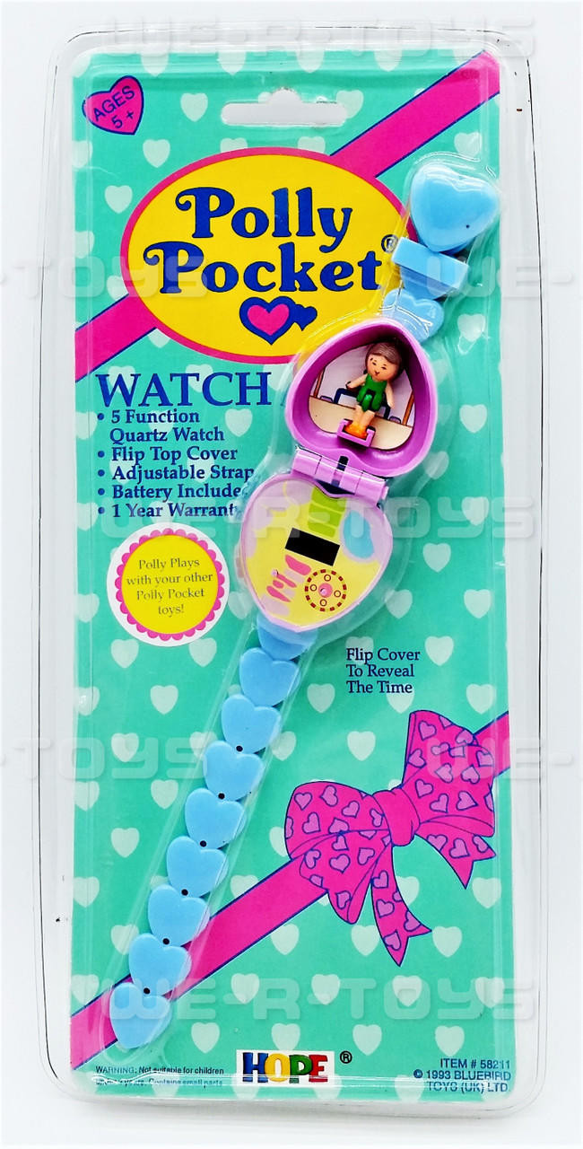 Polly Pocket Flip Top Quartz Watch Adjustable Strap 1993 #58211 NRFP