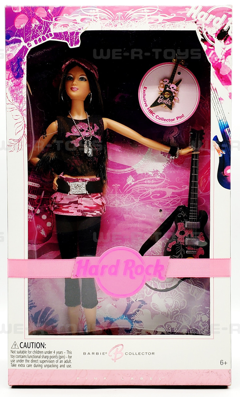 Hard Rock Cafe Barbie Doll #4 Brunette Pink Label 2006 Mattel