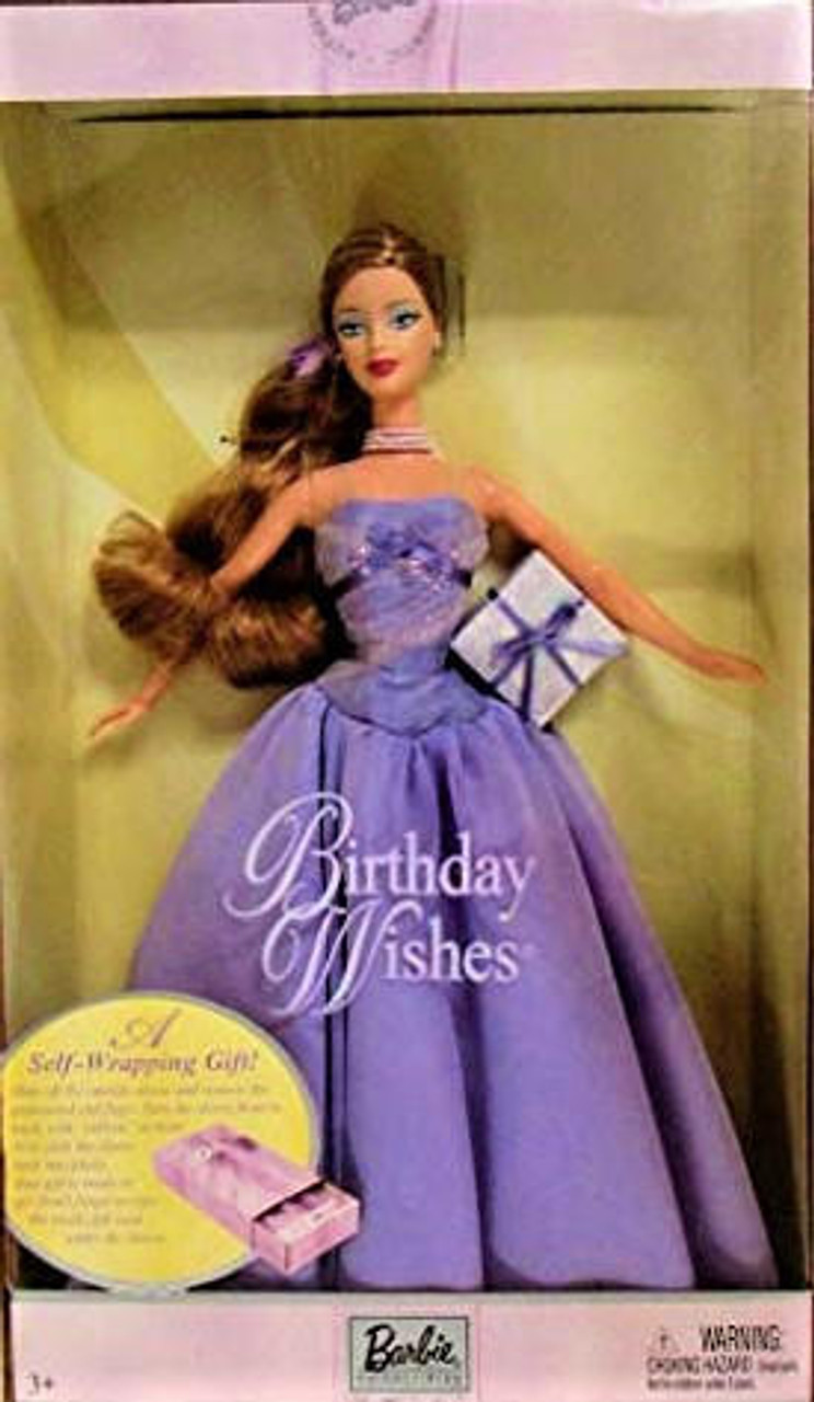 Birthday Wishes Barbie Doll Purple Dress Silver Label 2003
