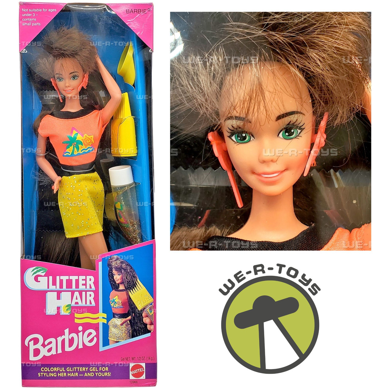 Glitter Hair Barbie Doll Brunette 1993 Mattel 10966 - We-R-Toys