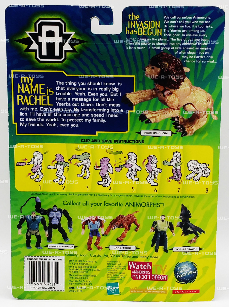 Animorphs Rachel/Lion Action Figure Hasbro 1998 No. 64321 NRFP