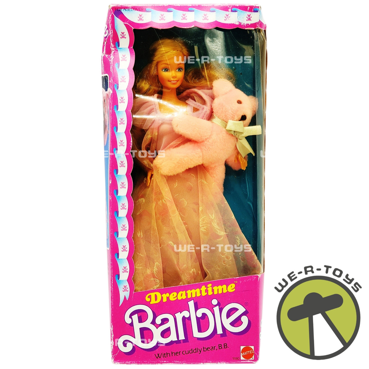 Barbie Dreamtime Doll With Her Cuddly Bear B.B. 1984 Mattel 9180 USED