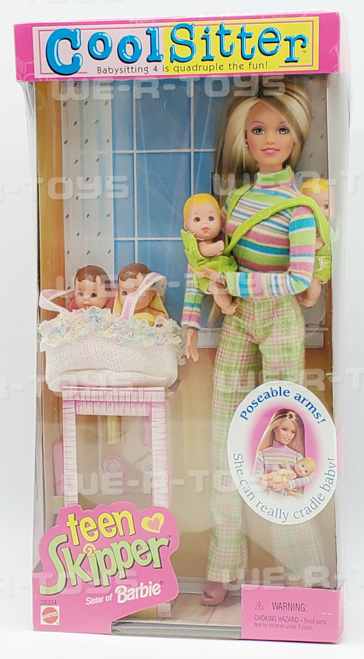 Cool Sitter Teen Skipper Barbie Doll with 4 Babies Quadruplets