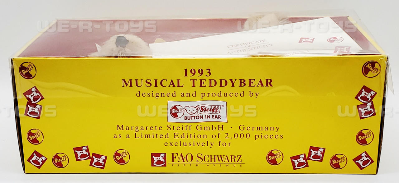 Steiff F.A.O. Schwarz Fifth Avenue 1993 Musical Teddy Bear Limited