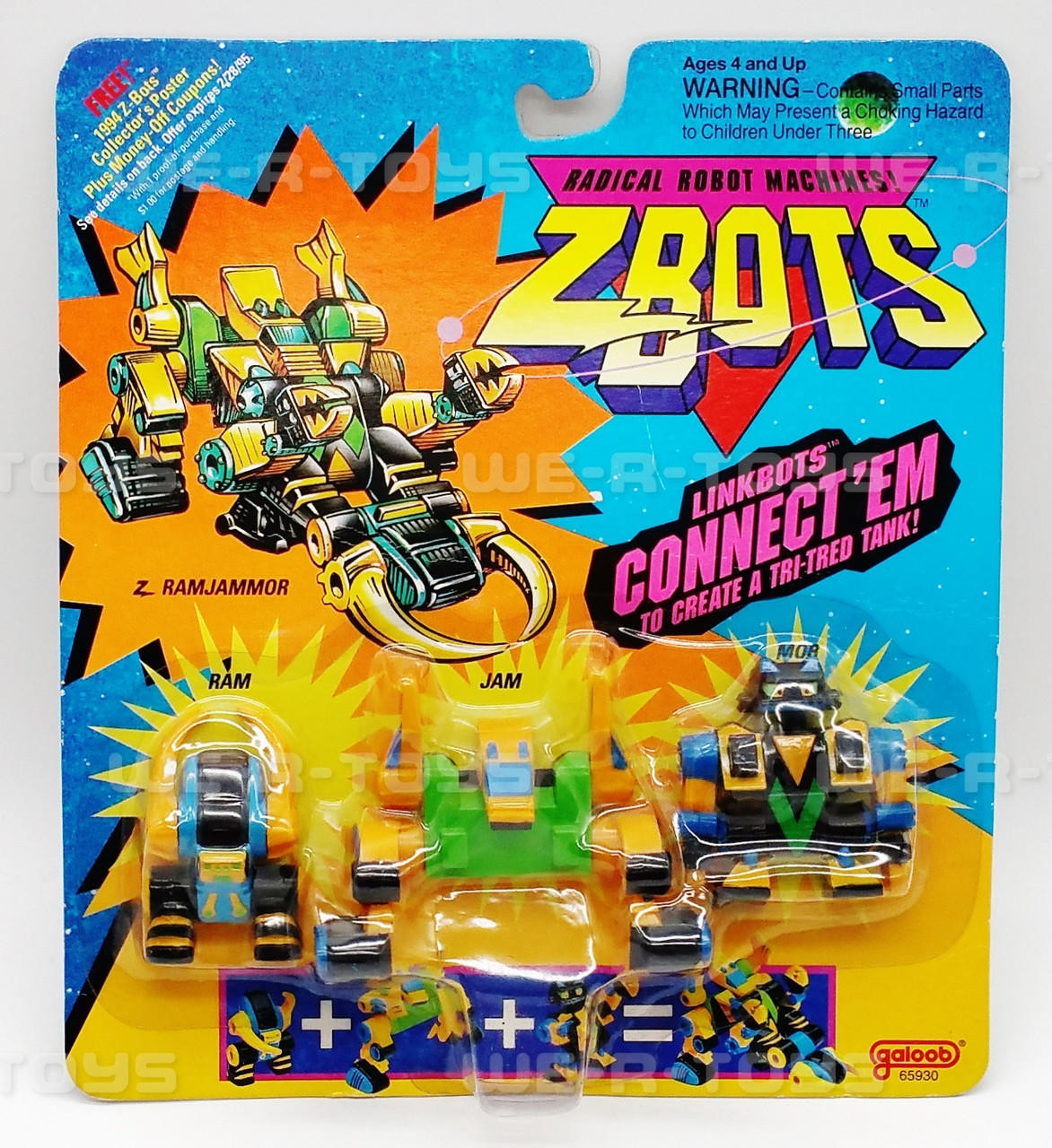 Micro Machines Z-Bots Linkbots Ramjammor Action Figure Galoob 1993 No.  65930 NEW