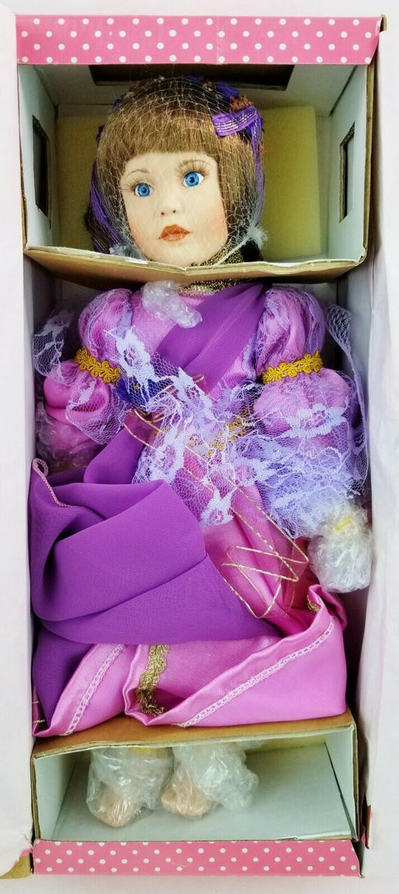 porcelain doll with purple dress Victorian Dolls Cottontale | Toys | Porcelain