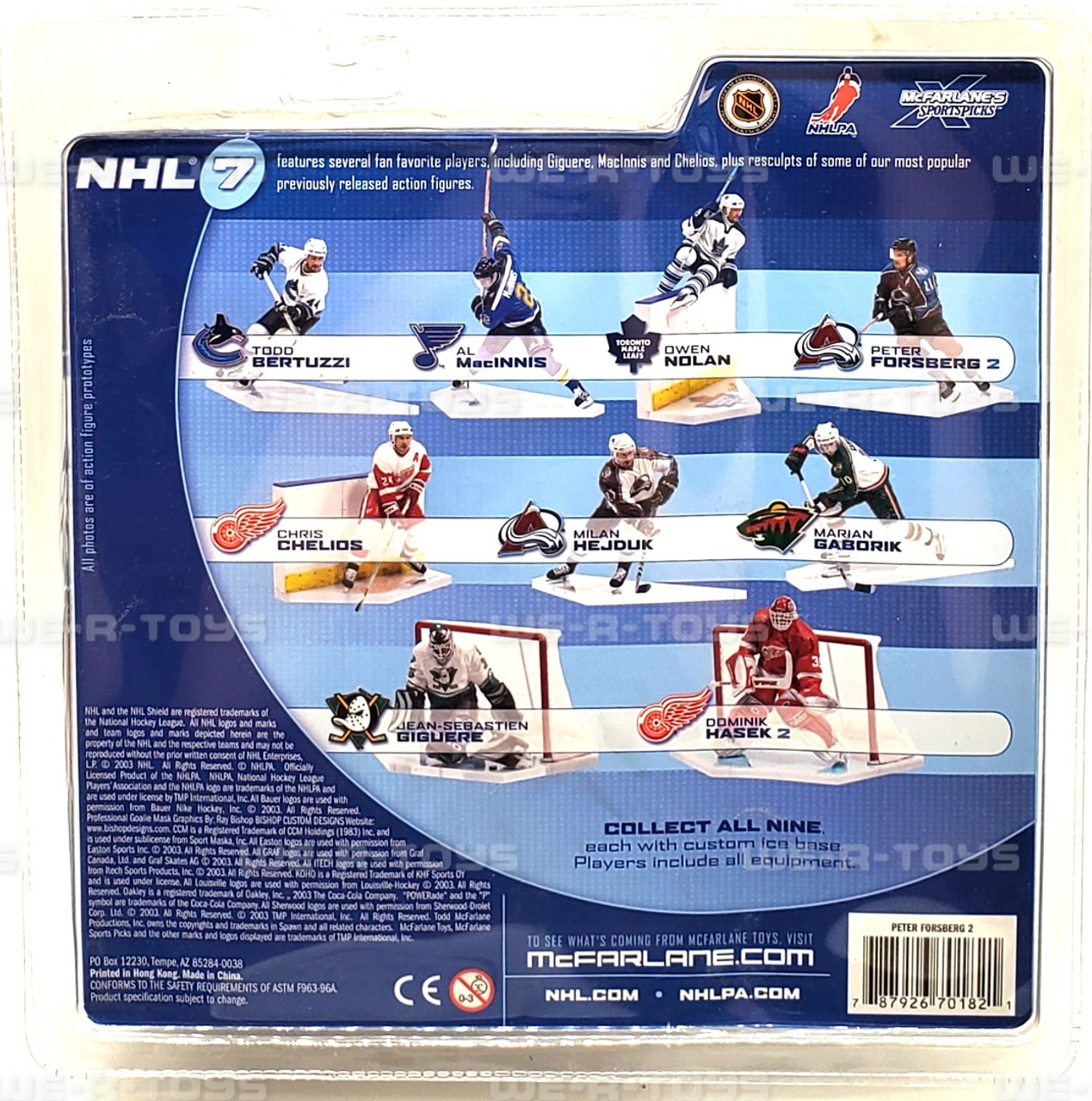 NHL Colorado Avalanche #21 Peter Forsberg Action Figure McFarlane Toys 2003  NEW