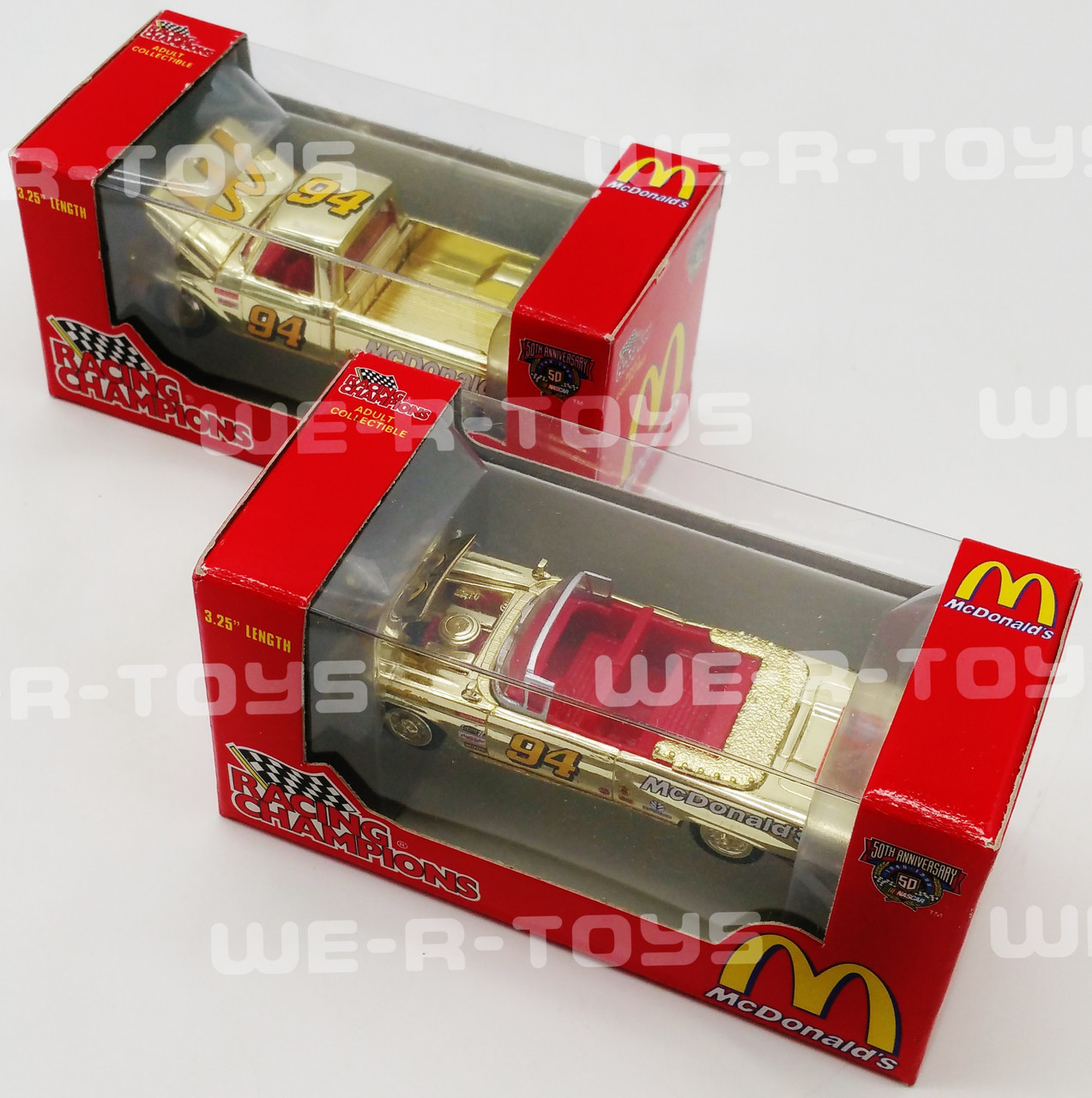 McDonald's Racing Champions Lot of 4 Collectible Gold Cars NASCAR