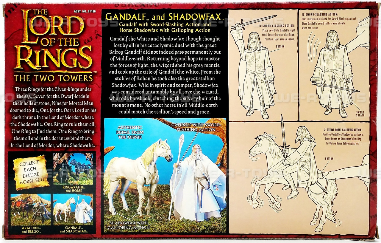 Lord of the Rings The Two Towers Gandalf and Shadowfax Deluxe Set Toy Biz  2002