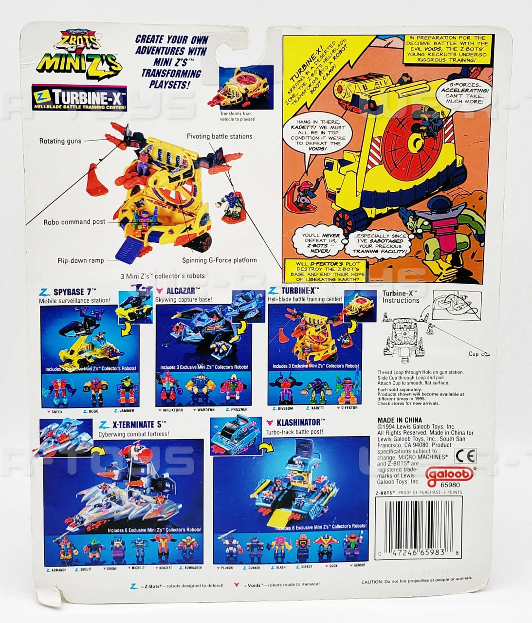 Micro Machines Z-Bots Mini Z's Turbine-X Action Figure Galoob 1994