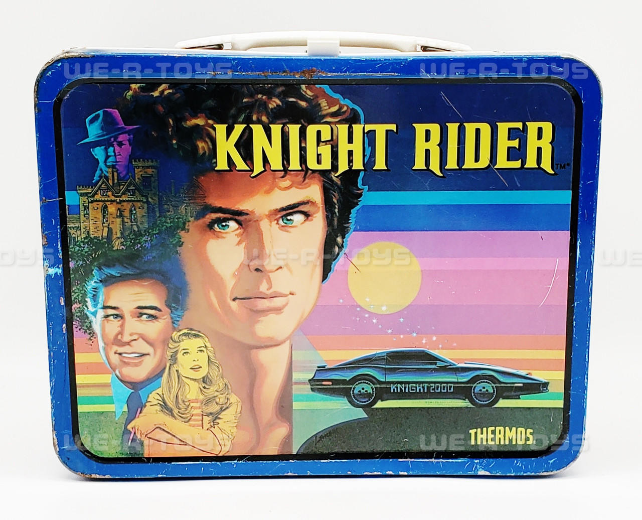 Knight Rider Metal Tin Lunchbox Thermos Brand 1983 USED - We-R-Toys