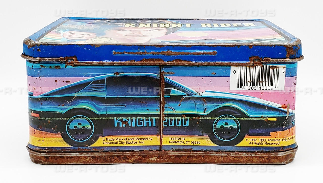 Knight Rider Metal Tin Lunchbox Thermos 1983 USED - We-R-Toys
