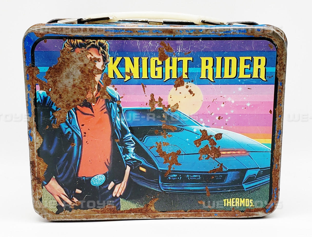 Knight Rider Metal Tin Lunchbox Thermos 1983 USED - We-R-Toys